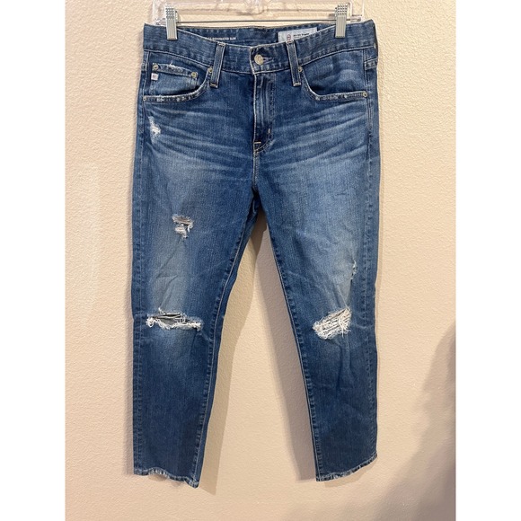 AG Adriano Goldschmied The Ex-Boyfriend Slim Slouchy Distressed Jeans - Picture 1 of 6